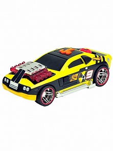 Электромеханическая машинка Hot Wheels со светом и звуком, жёлтая, 17 см (Toy State, HW90501)